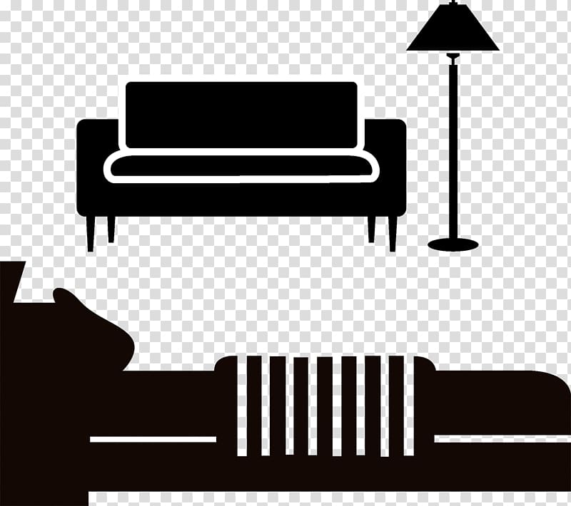 Couch Bed Silhouette Furniture, Silhouette sofa bed transparent background PNG clipart