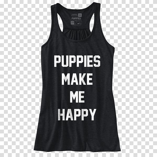 T-shirt Gilets Active Tank M Sleeveless shirt, puppies make me happy transparent background PNG clipart