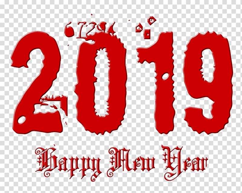 2019 Happy New Year, distressed and grungy., others transparent background PNG clipart