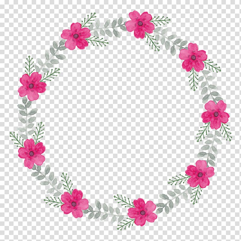 pink flower wreath illustration, Transparency and translucency Flower, garland,material transparent background PNG clipart