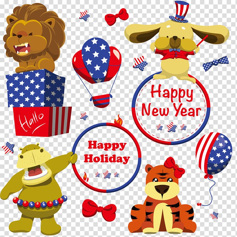 Circus Chinese New Year, New Year\'s celebration circus animals transparent background PNG clipart