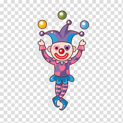 multicolored jester clown juggling illustration, Circus Cartoon , Circus transparent background PNG clipart