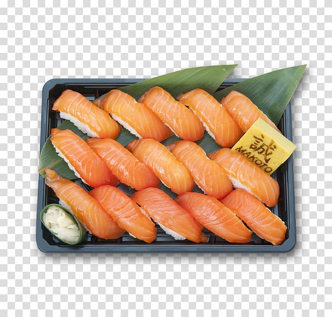 Sushi Sashimi Japanese Cuisine California roll Bento, fresh salmon transparent background PNG clipart