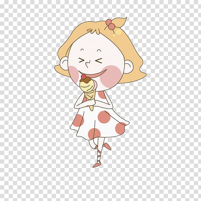 Ice cream , Blonde girl transparent background PNG clipart