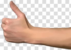 left human hand raising thumb, Thumb Up Finger transparent background PNG clipart