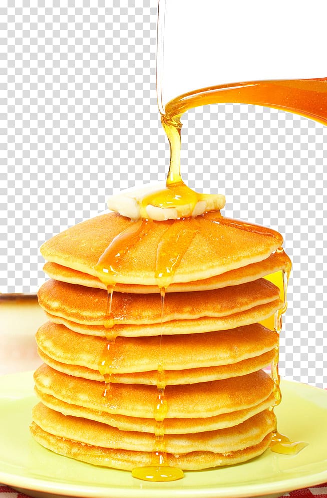 Pancake Crxeape Fritter Breakfast , Honey pancake fruit material transparent background PNG clipart