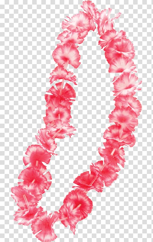 pink flower lei, Hawaiian Lei Costume party, flower garlands transparent background PNG clipart