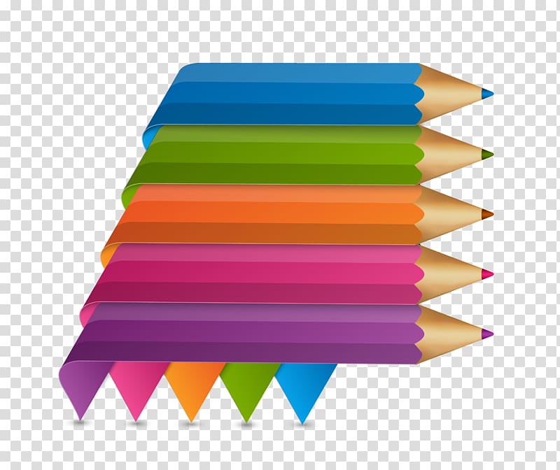 color pencils illustration, Pencil Infographic, Colorful simple color pen transparent background PNG clipart