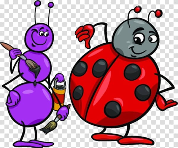 Insect Coloring book Child Cartoon Illustration, Cartoon ants seven star ladybugs transparent background PNG clipart