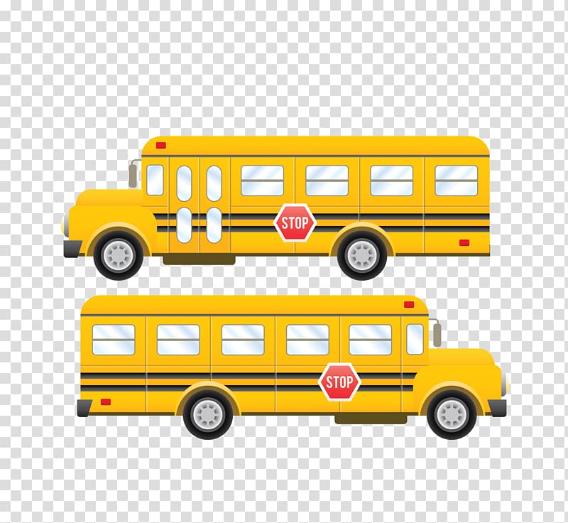 School bus Transport, yellow multi-window bus transparent background PNG clipart