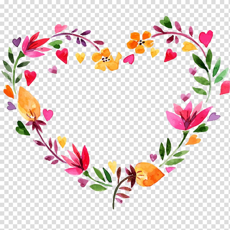 valentine's day heart-shaped wreath transparent background PNG clipart