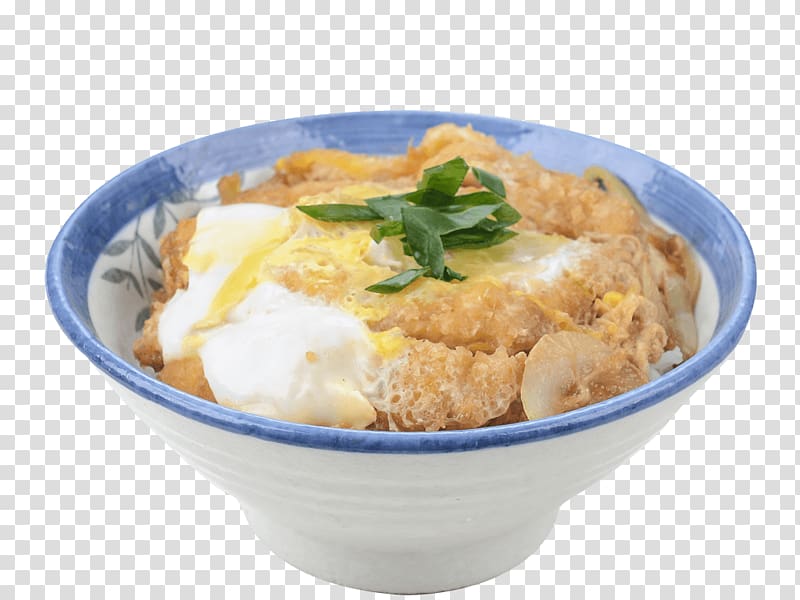 Katsudon Tonkatsu Chicken katsu Donburi Japanese Cuisine, rice transparent background PNG clipart