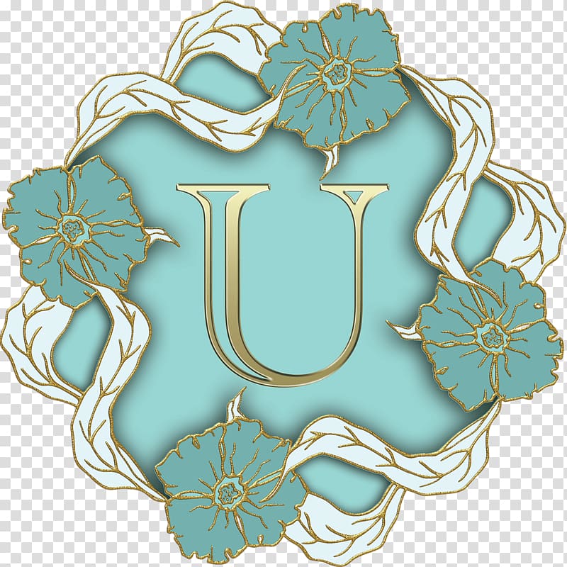 brown letter U , Flower Theme Capital Letter U transparent background PNG clipart