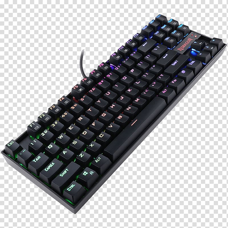 Computer keyboard Backlight Gaming keypad RGB color model LED-backlit LCD, USB transparent background PNG clipart