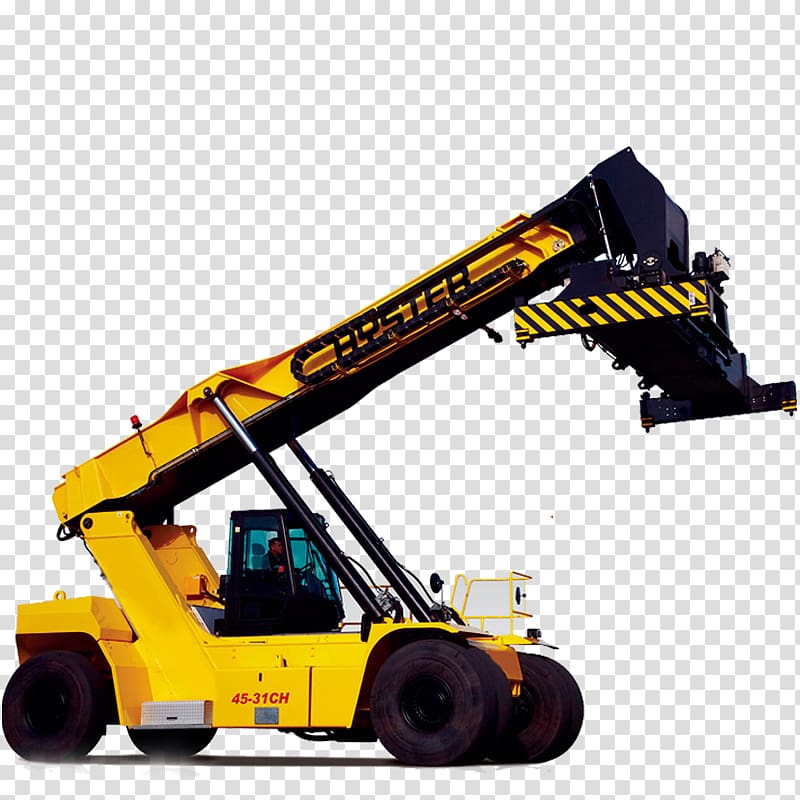Reach stacker Hyster Company Forklift Intermodal container Machine, Campbell Crane Boom Truck transparent background PNG clipart