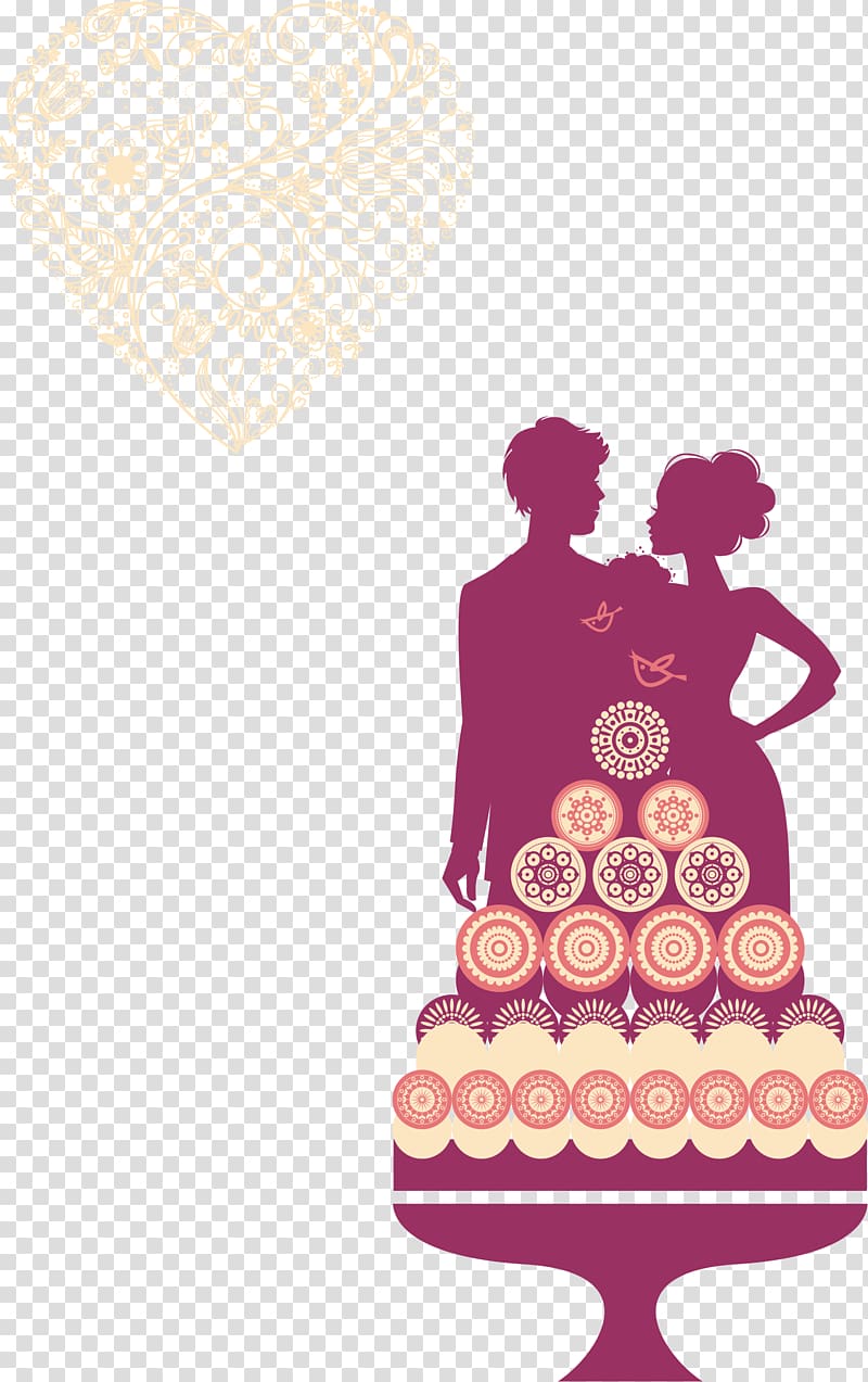Wedding invitation Marriage, Silhouette couple transparent background PNG clipart