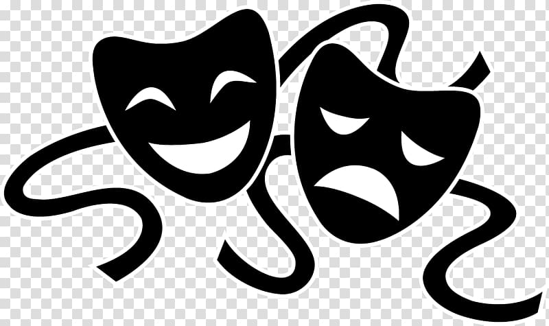 black and white theater masks illustration, Theatre Drama Play Tragedy Mask, Drama transparent background PNG clipart