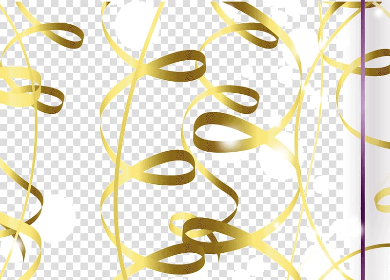 Yellow ribbon Icon, Floating ribbon transparent background PNG clipart