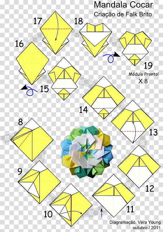 Paper Modular origami Mandala Kusudama, Flower origami transparent background PNG clipart