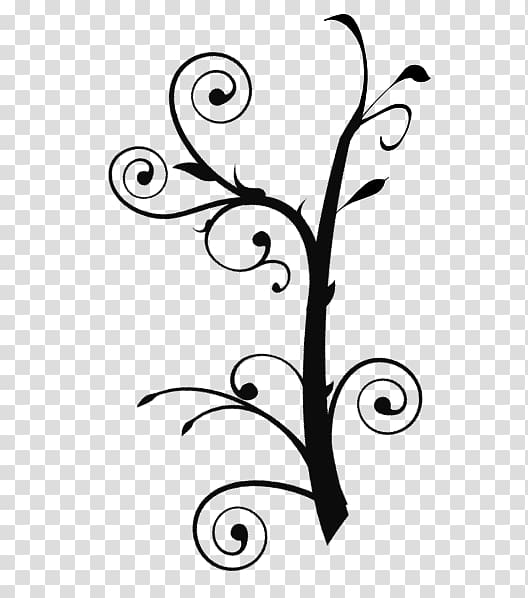 Black and white , Swirly Branch transparent background PNG clipart ...