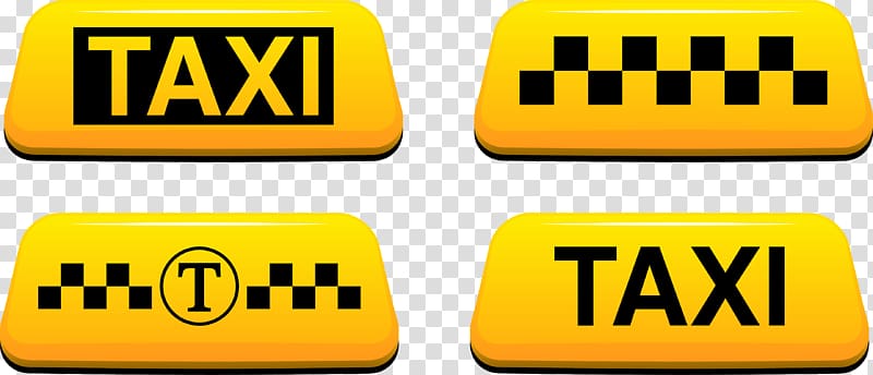 yellow and black taxi signage illustration, Taxi Symbol Logo Icon, Taxi top logo transparent background PNG clipart