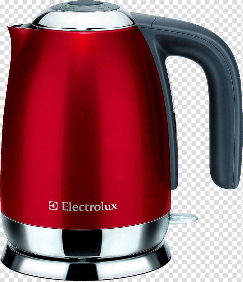 Electric kettle Electrolux Heating element Toaster Blender, Red Kettle transparent background PNG clipart