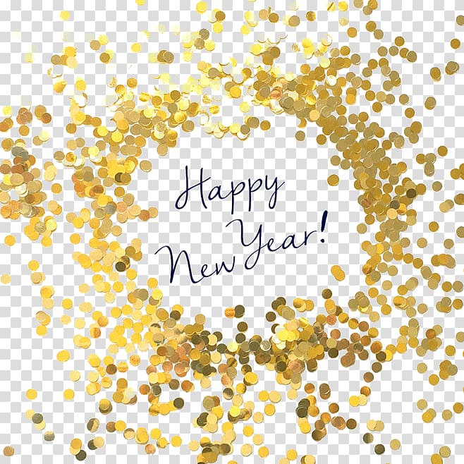 happy new year text, New Year\'s Day Wish Birthday Holiday, Gold background transparent background PNG clipart