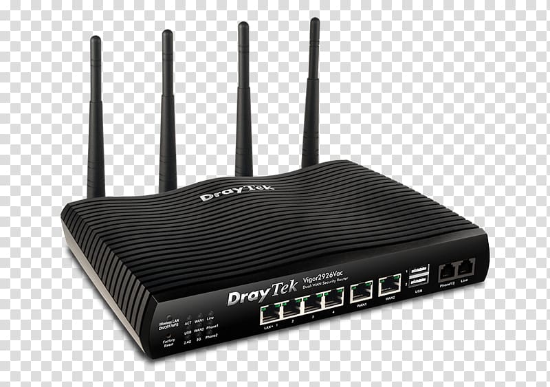 DrayTek Wireless router Wide area network DSL modem, network security guarantee transparent background PNG clipart