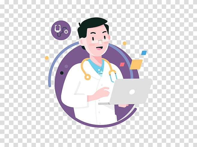 doctor illustration, Physician Diabetes mellitus Computer Disease Preventive healthcare, Doctor and computer transparent background PNG clipart