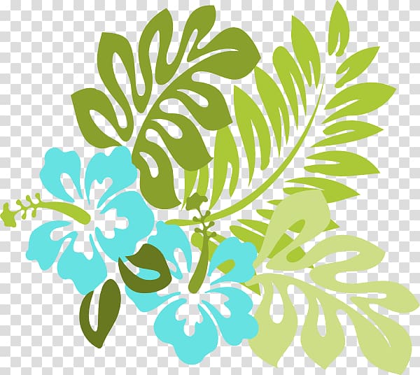 blue flowers illustration, Hawaiian hibiscus Hawaiian hibiscus , serrated leaves transparent background PNG clipart