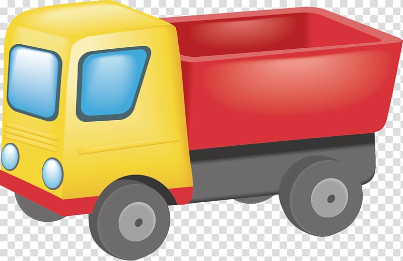 yellow and red dump truck illustration, Car Toy Truck Child, Children Toys,truck transparent background PNG clipart