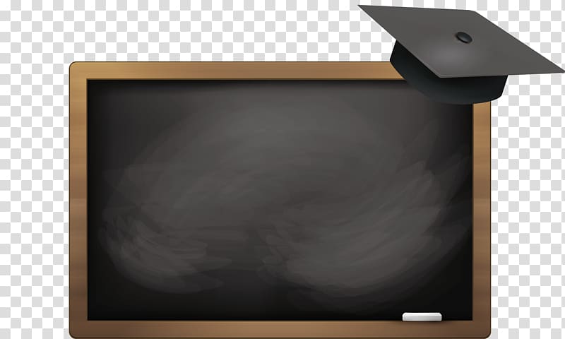 brown framed chalkboard , Education Doctorate Reading Blackboard, Blackboard and doctor cap transparent background PNG clipart
