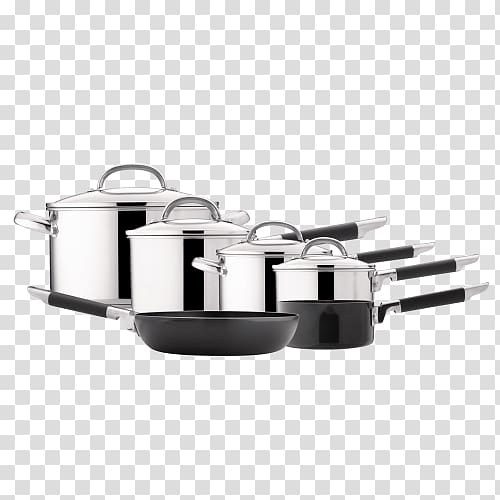 Stainless steel Cookware Pots Frying pan, non stick cooking utensils are coated with transparent background PNG clipart