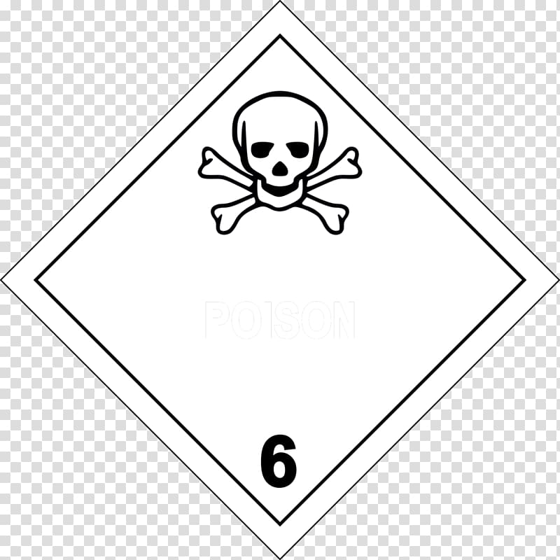 Dangerous goods Placard Label Toxicity HAZMAT Class 6 Toxic and infectious substances, hazardous substance transparent background PNG clipart