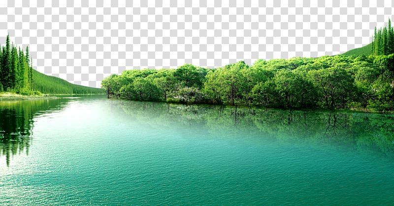 lake and tall trees, Lake Beautiful Blue Lake, Blue lake transparent background PNG clipart