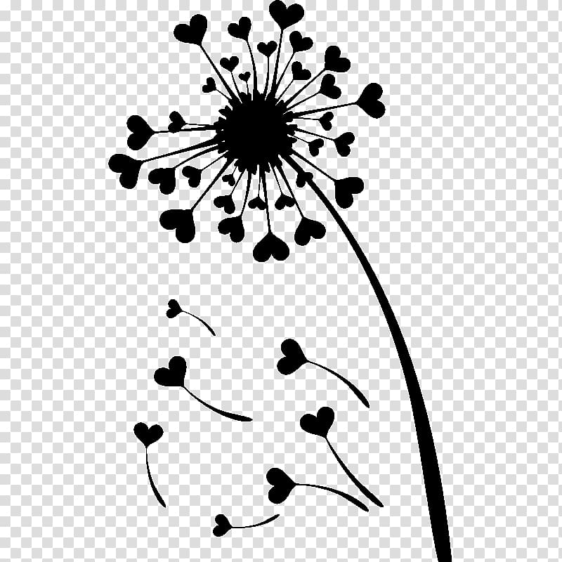 Common Dandelion Silhouette Wall decal, Silhouette transparent background PNG clipart