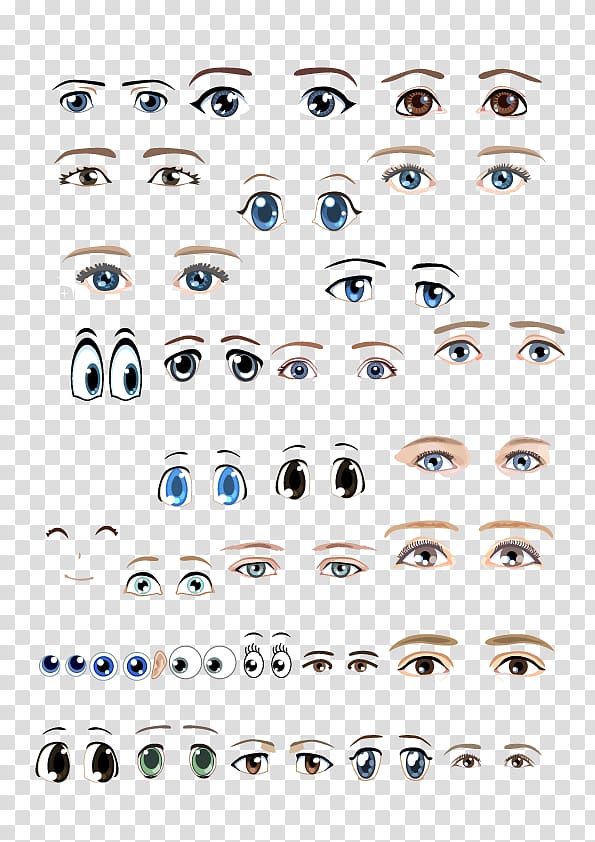 animated eyes , , Various emotional expressions eyes transparent background PNG clipart