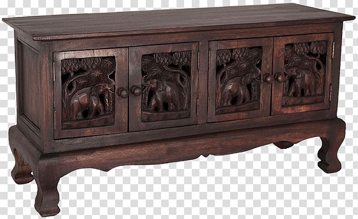 Table Wood stain Buffets & Sideboards Antique, Elephants In Thailand transparent background PNG clipart
