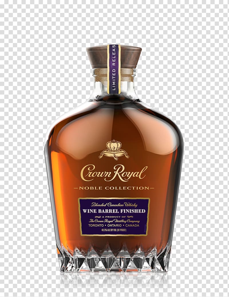 Crown Royal Canadian whisky Blended whiskey Distilled beverage, wine barrel transparent background PNG clipart