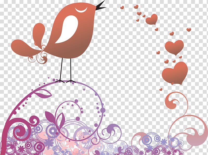 Lovebird Valentine\'s Day Heart, creative women\'s day poster transparent background PNG clipart