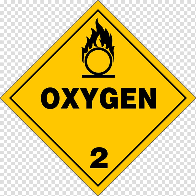 HAZMAT Class 2 Gases Oxygen Placard Dangerous goods, Oxygen transparent background PNG clipart