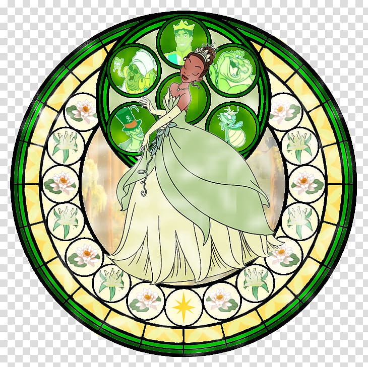 Tiana Belle Stained glass Cinderella Kingdom Hearts III, kingdom hearts transparent background PNG clipart