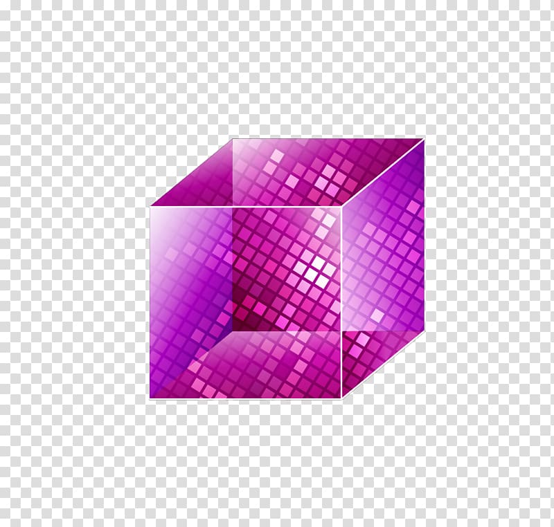 Crystal Cubes Purple Hexagonal prism, translucent purple crystal cube cube transparent background PNG clipart