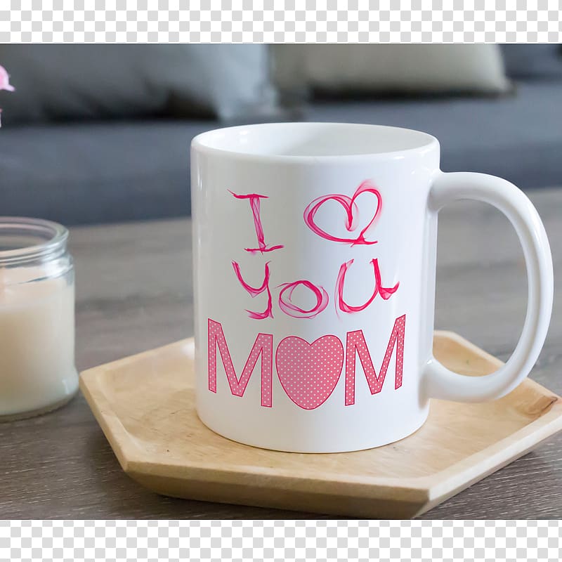 Coffee cup Mug Saucer, i love you mom transparent background PNG clipart