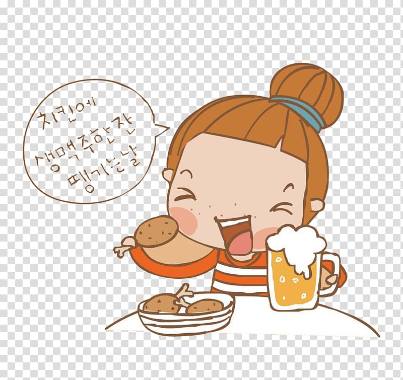 Breakfast Eating Drinking Girl Food, Girl eating chicken creative transparent background PNG clipart