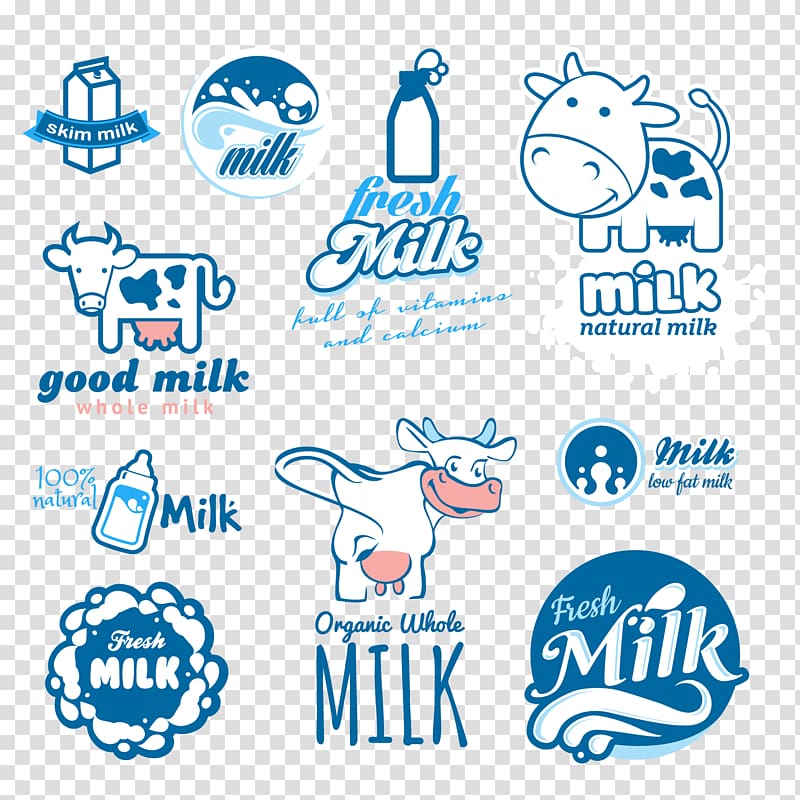 Milk logo design, blue, label png | PNGEgg