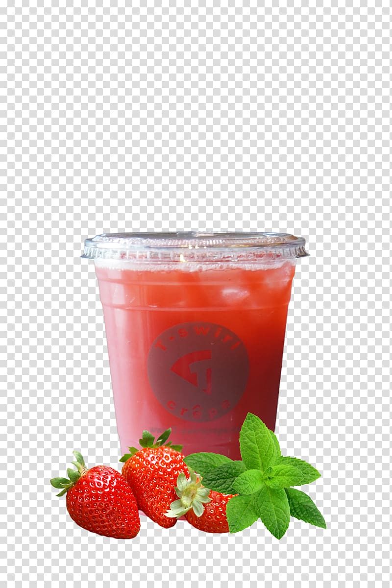 Strawberry juice Iced tea Cocktail garnish, crepes transparent background PNG clipart