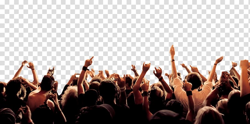 illustration of people raising their hands, Cheering Crowd transparent background PNG clipart