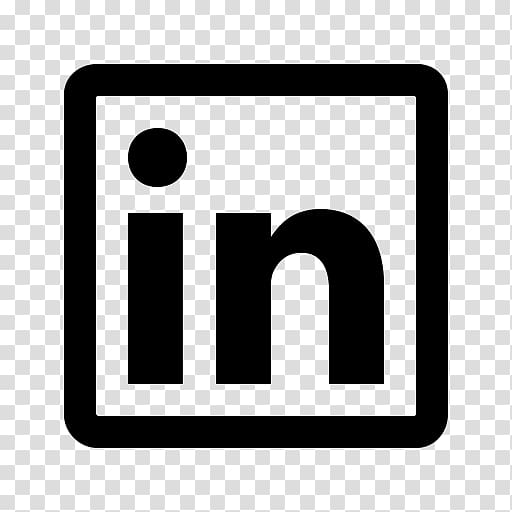 linkedin logo black and white png transparent