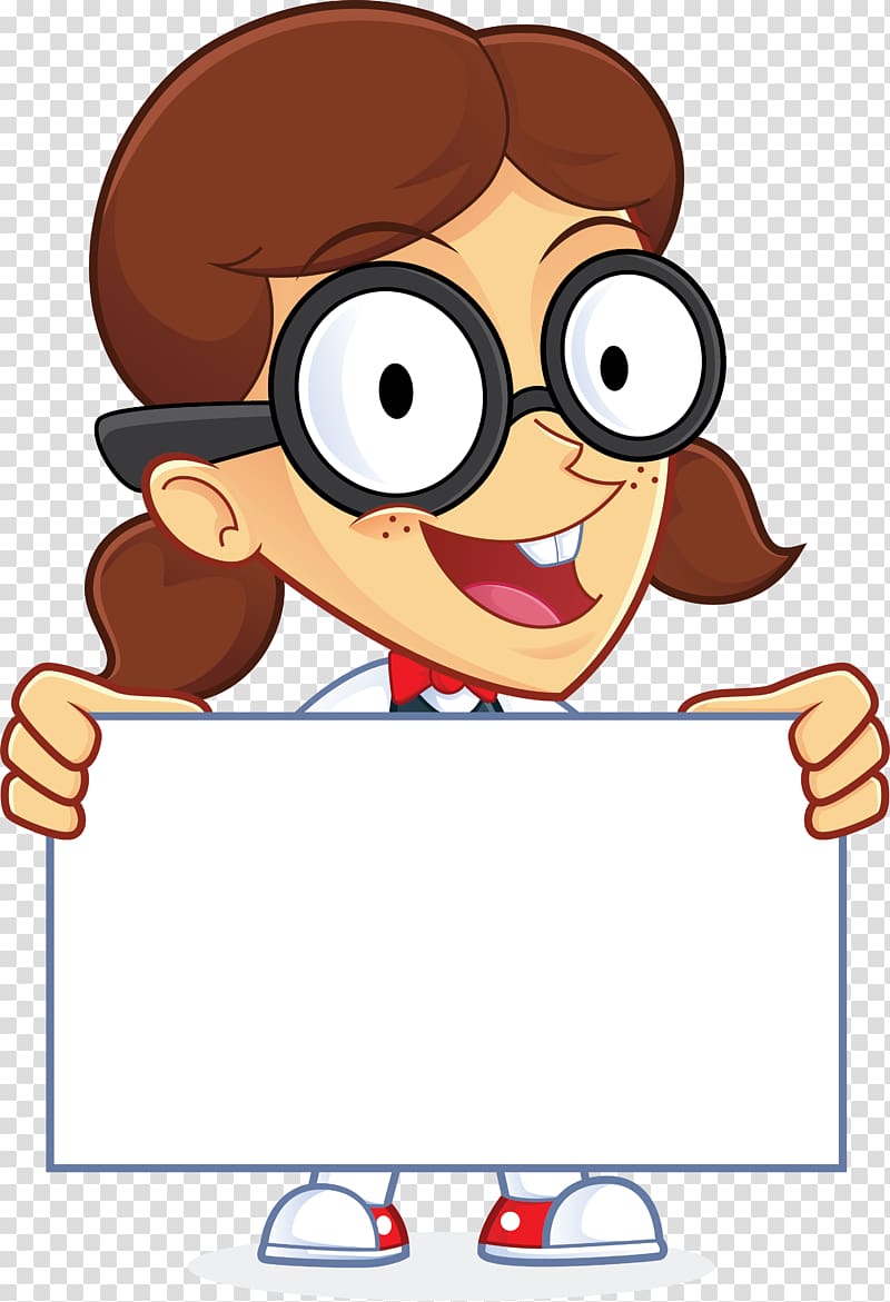 Nerd Geek girl , People Sign transparent background PNG clipart